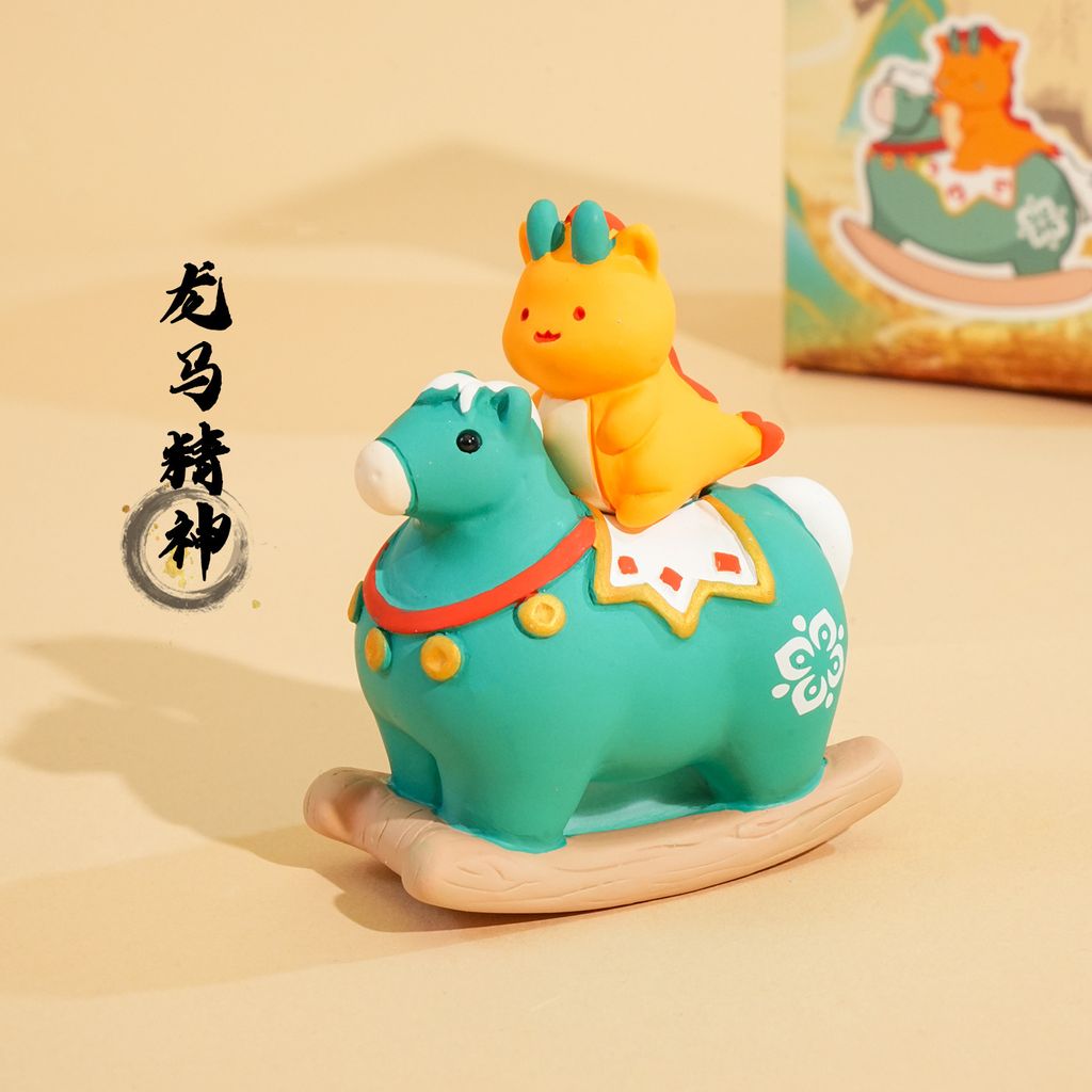 Tang-style cute dragon spirit pony mini figurine
