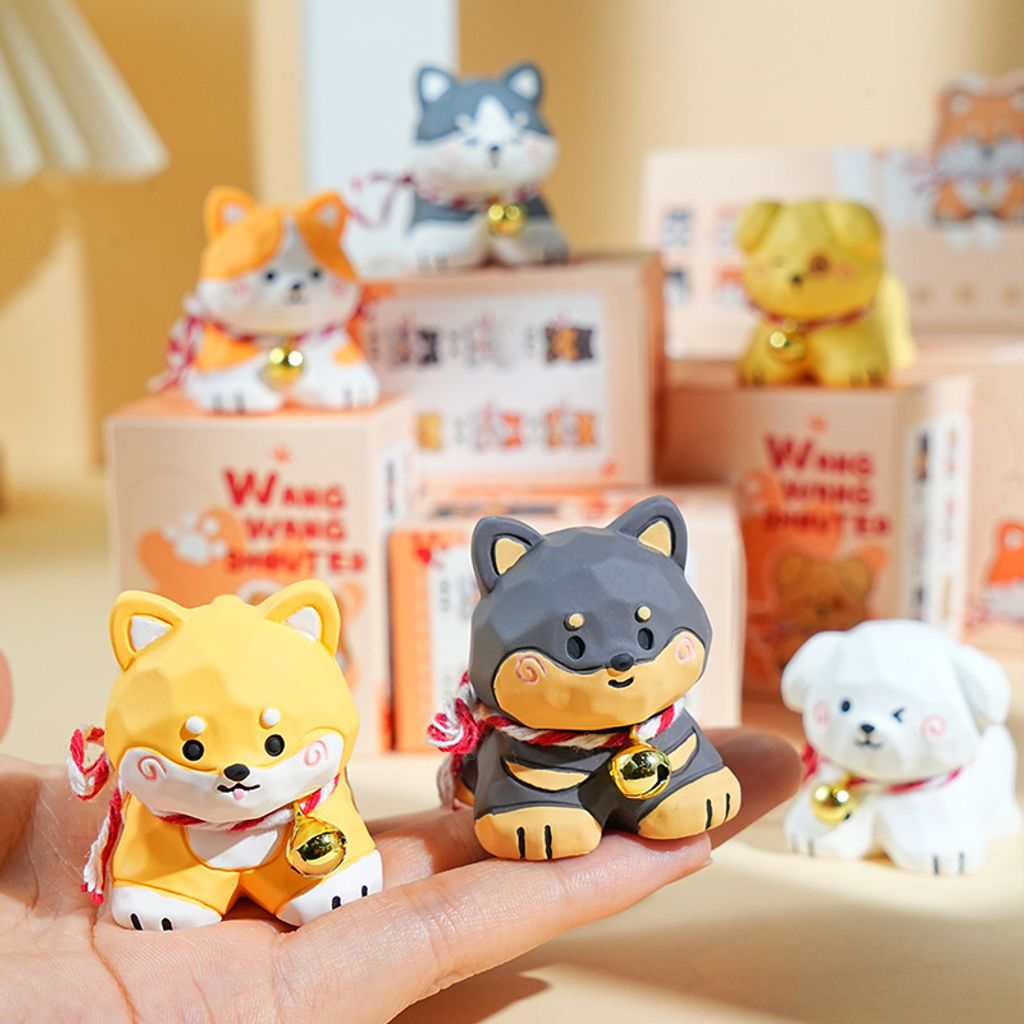 Shiba Inu and Doberman mini figurines