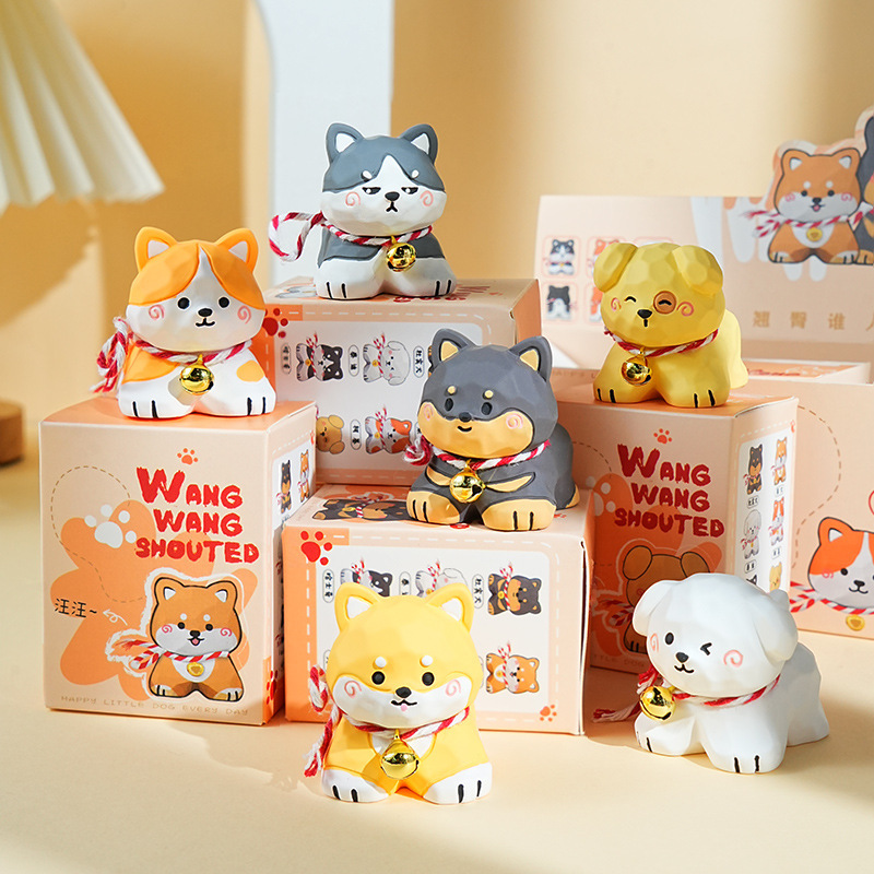 Wang wang puppy mini figurines featuring all six designs