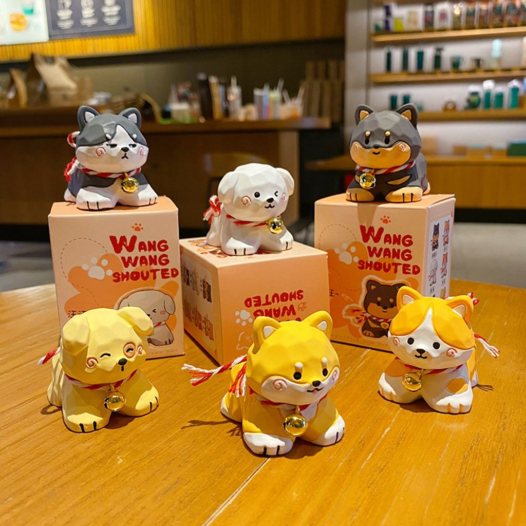Wang wang puppy mini figurines featuring all six designs