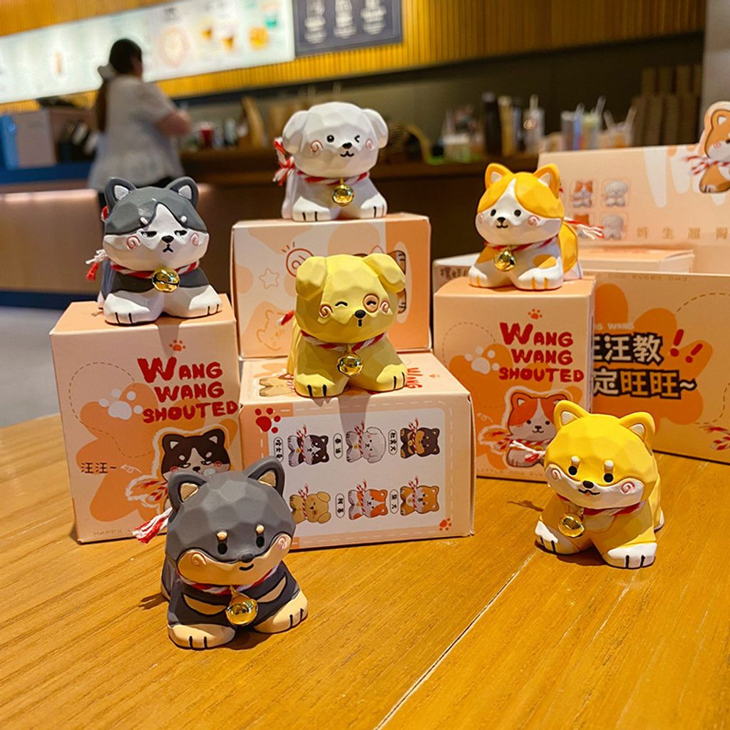 Wang wang puppy mini figurines featuring all six designs