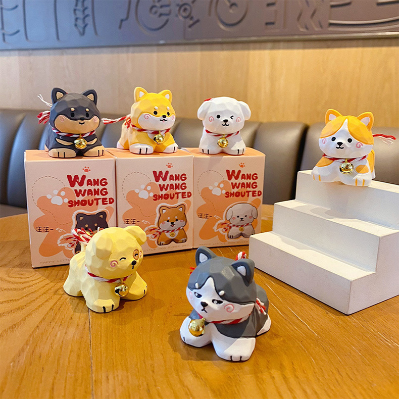 Wang wang puppy mini figurines featuring all six designs
