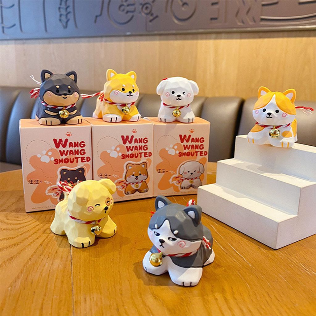 Wang wang puppy mini figurines featuring all six designs