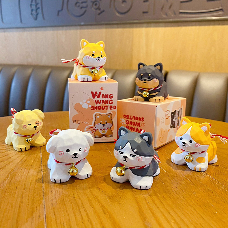 Wang wang puppy mini figurines featuring all six designs