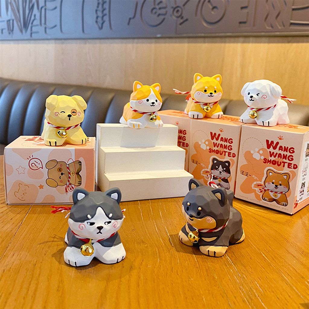 Wang wang puppy mini figurines featuring all six designs