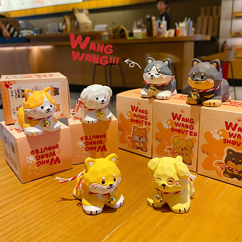 Wang wang puppy mini figurines featuring all six designs
