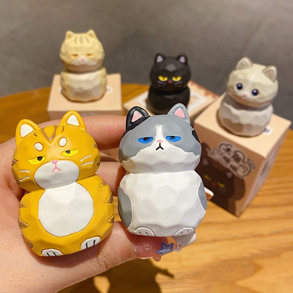 Bengal cat and blue and white cat mini figurines