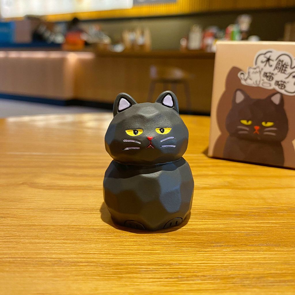 Blue cat mini figurine