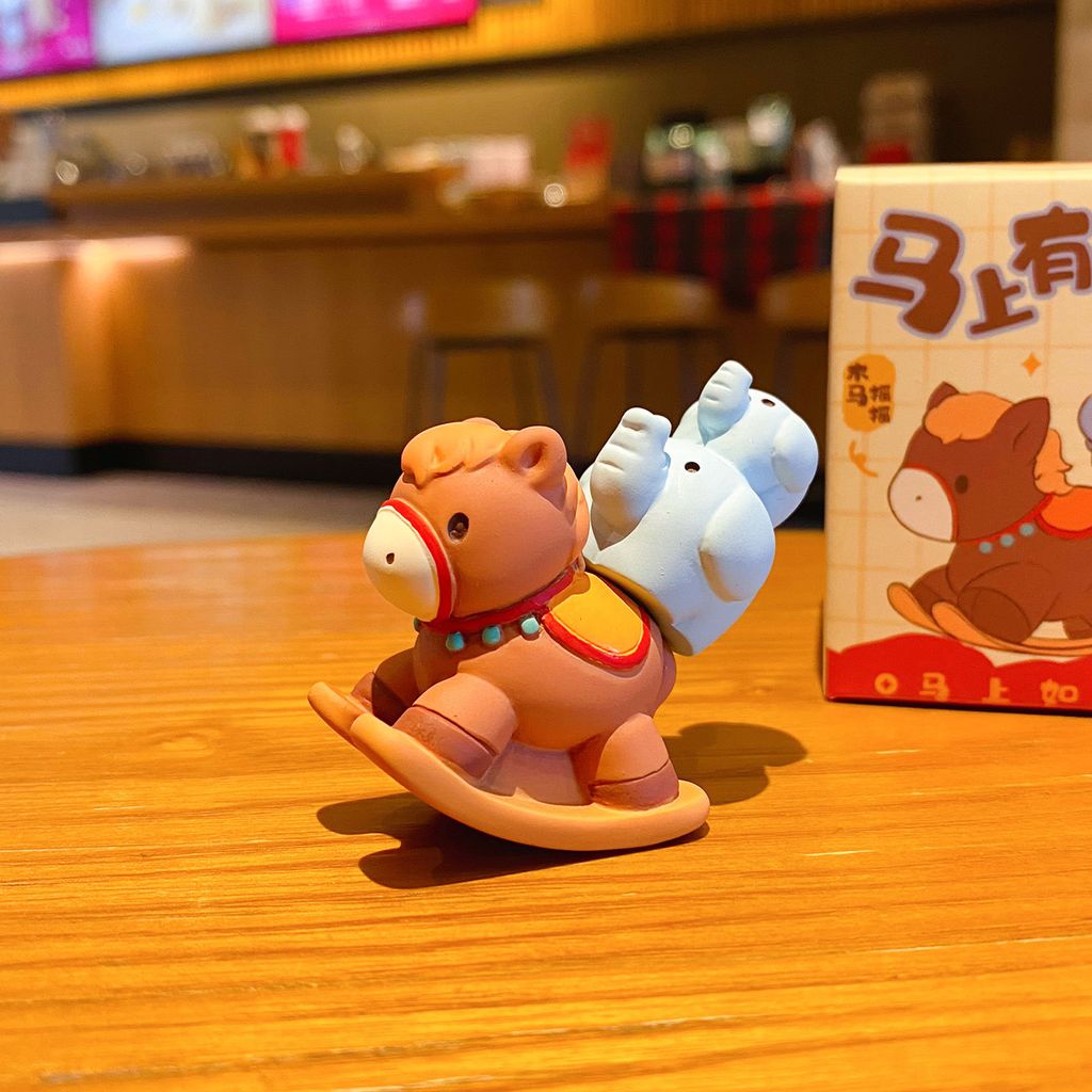 Instant partner wish-granting rocking horse mini figurine