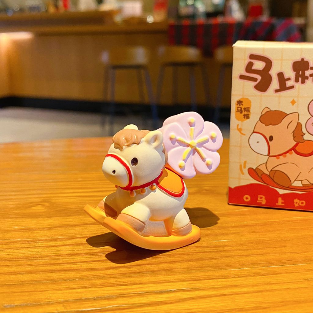Instant love luck wish-granting rocking horse mini figurine