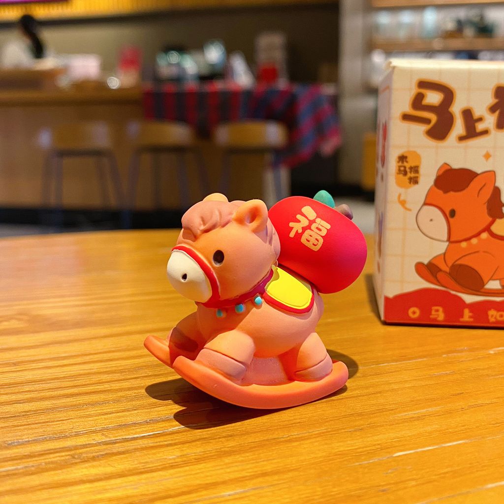 Instant blessings wish-granting rocking horse mini figurine