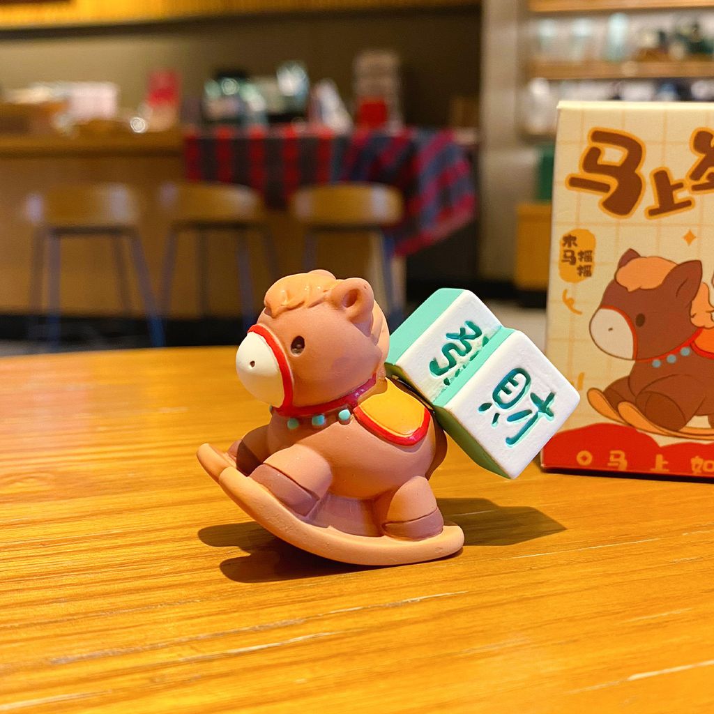 Instant wealth wish-granting rocking horse mini figurine