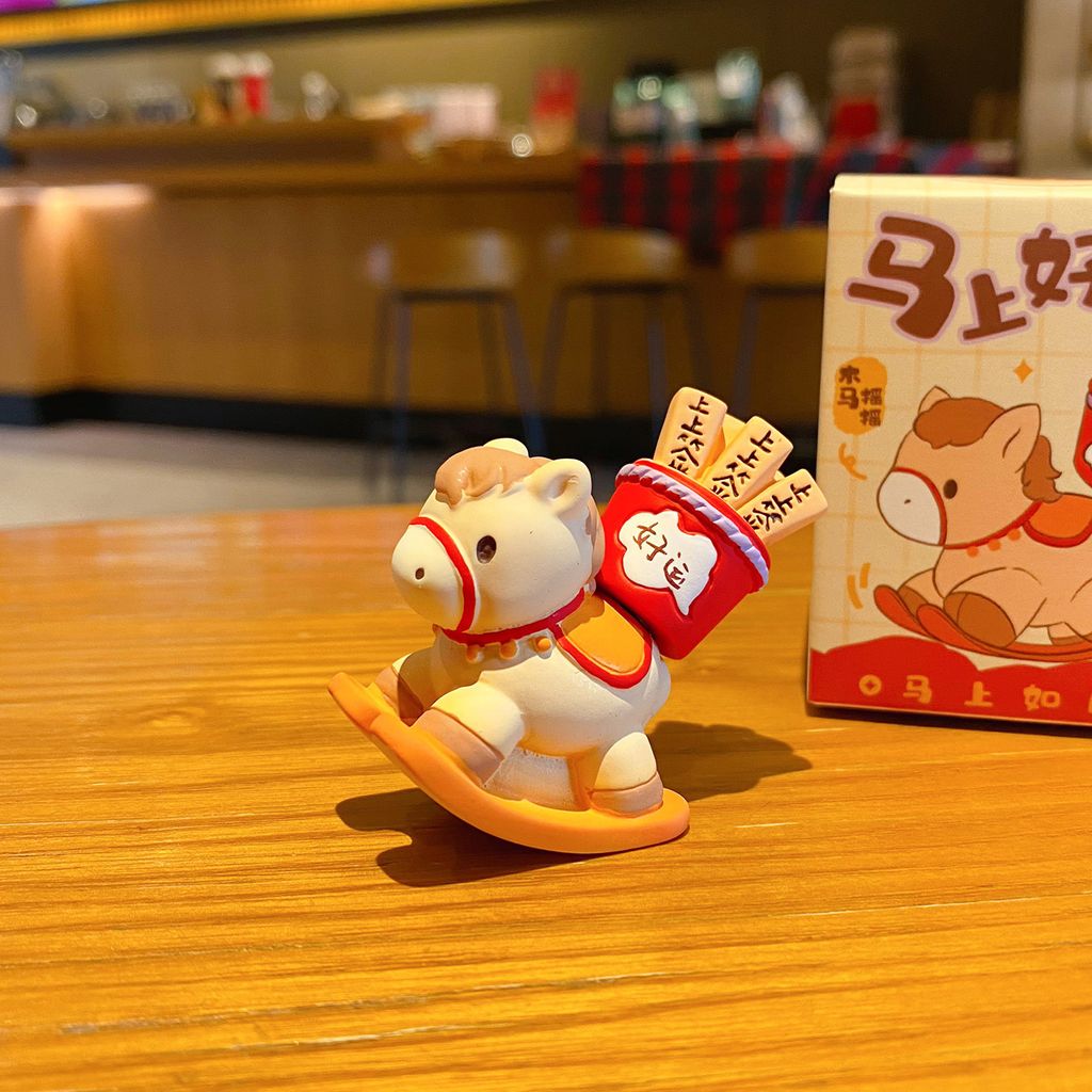 Instant luck wish-granting rocking horse mini figurine