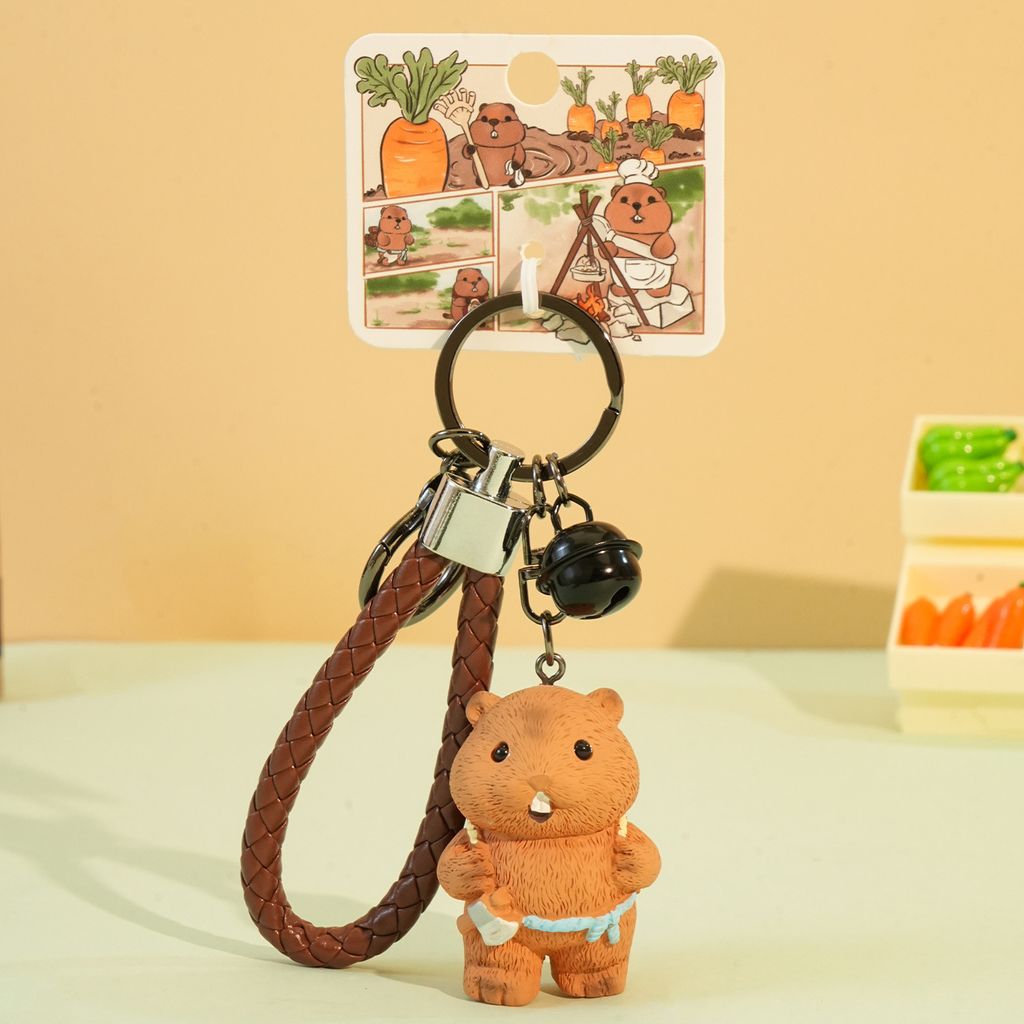 Little woodcutter groundhog keychain charm