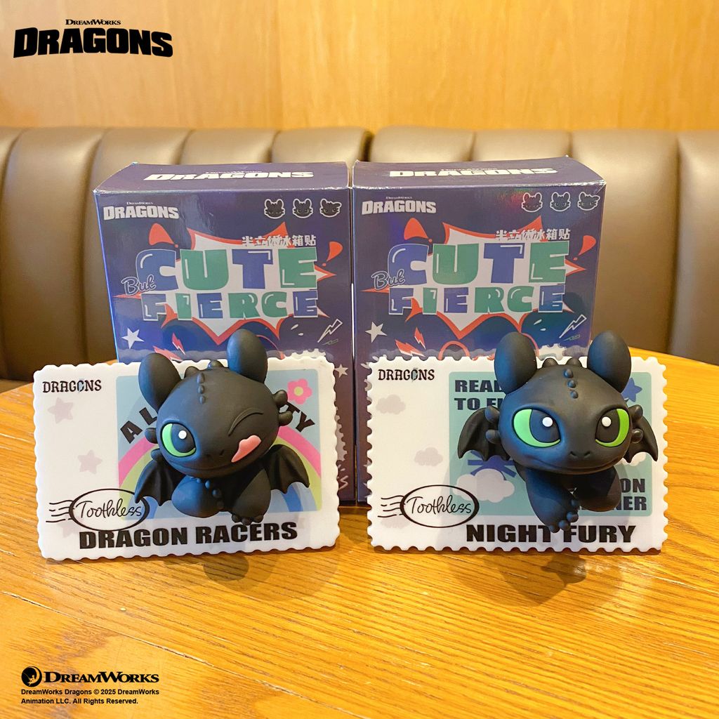 Toothless Wink and Toothless Smile semi-3D fridge magnets from How to Train Your Dragon