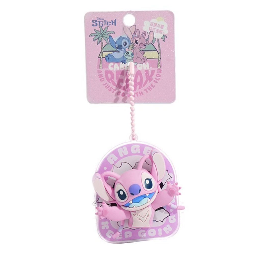 Angel magnetic spinning keychain charm on a white background