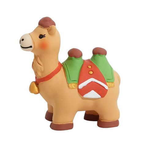 Classic camel desert journey mini figurine on white background
