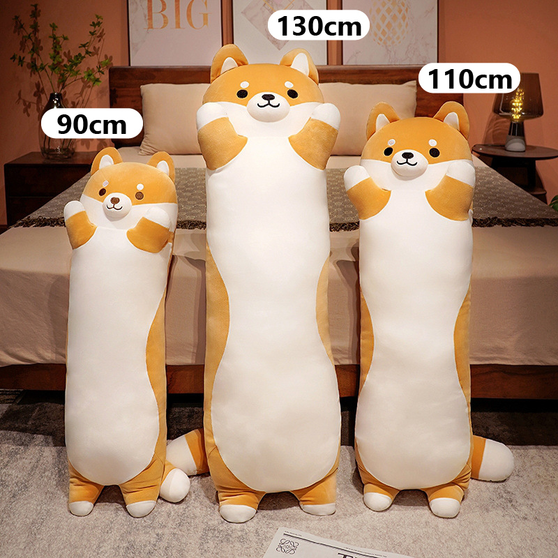 Shiba Inu long plush pillow size comparison 90cm 110cm 130cm