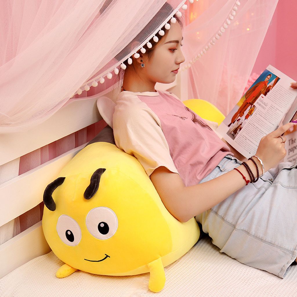 Bee and ladybug plush pillow for back support