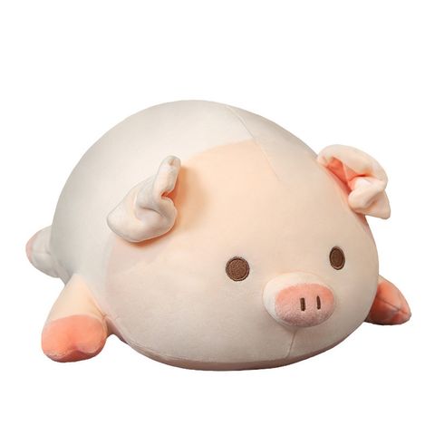 Cute bobo pig plush pillow on white background