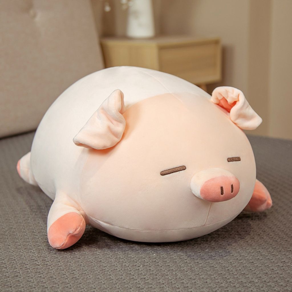 Cute bobo pig plush pillow sleepy eyes