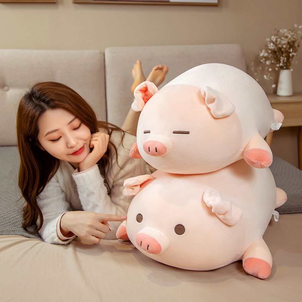 Cute bobo pig plush pillow for hugging and lounging