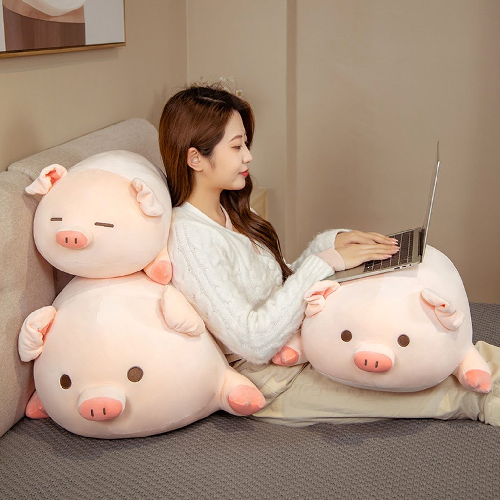 Cute bobo pig plush pillow for back support