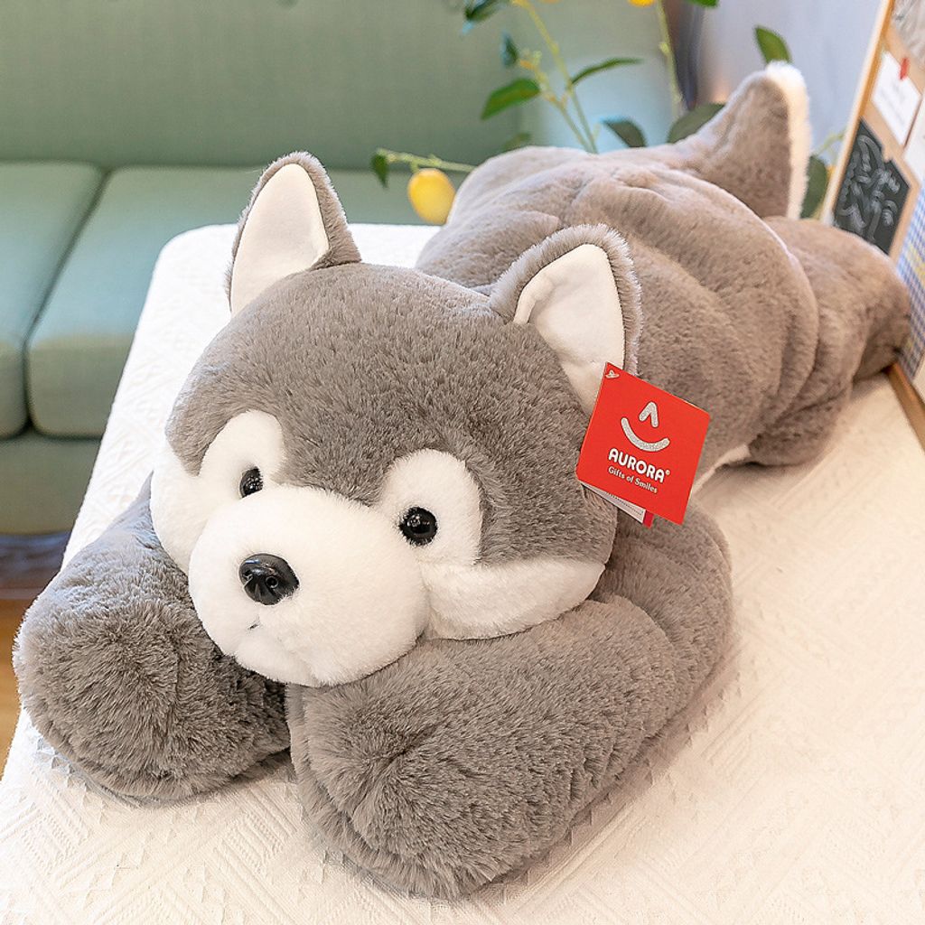 Husky lying plush toy