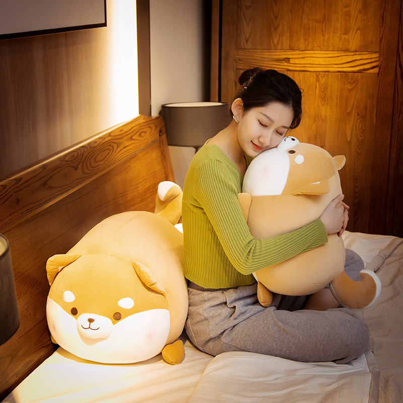 Shiba Inu plush pillow for hugging and relaxing