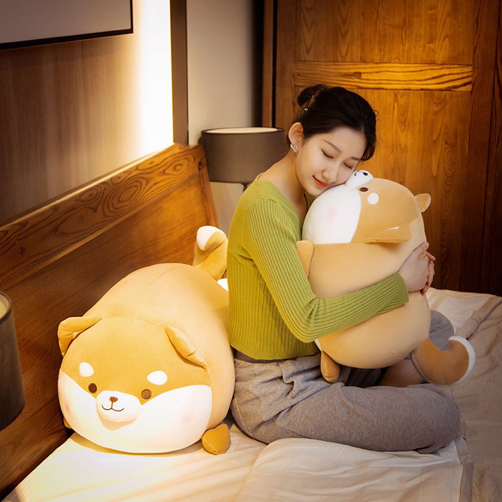 Shiba Inu plush pillow for hugging and relaxing