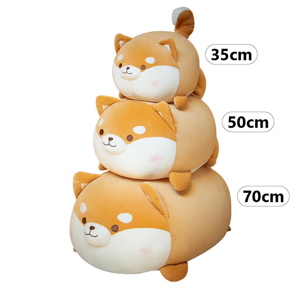 Shiba Inu plush pillow size comparison 35cm 50cm 70cm
