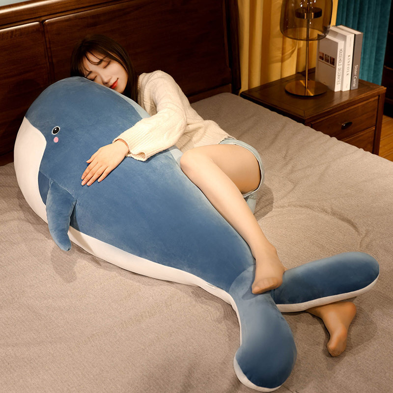 Cute whale plush pillow for hugging and sleeping
