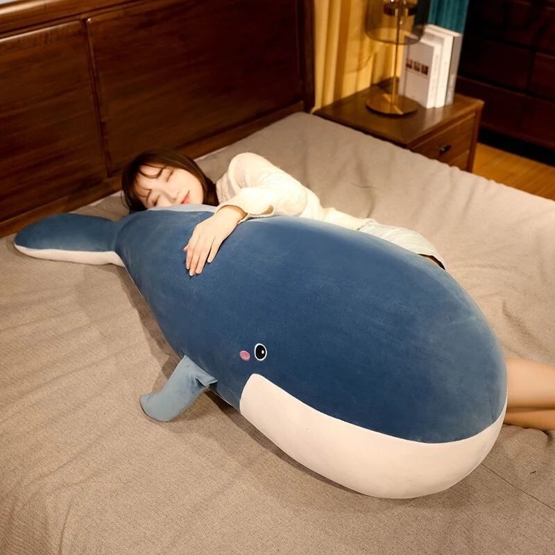 Cute whale plush pillow for hugging and sleeping