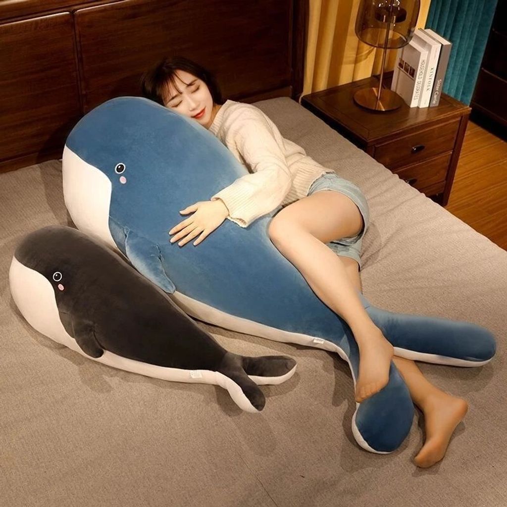 Cute whale plush pillow for hugging and sleeping