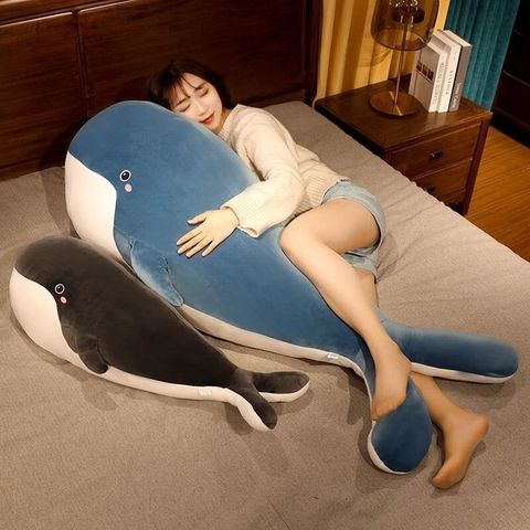Cute whale plush pillow for hugging and sleeping