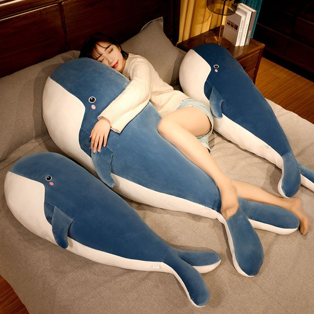 Cute whale plush pillow for hugging and sleeping