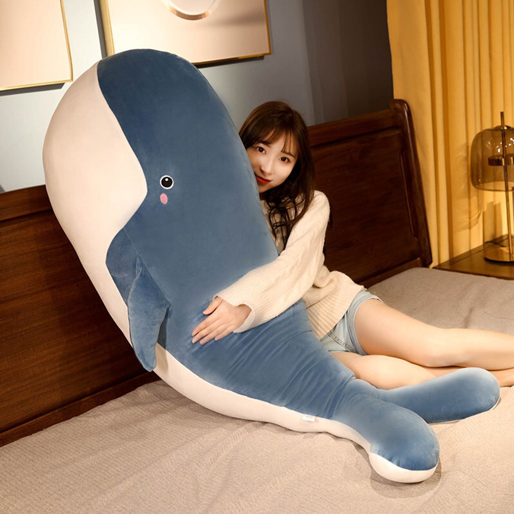 Cute whale plush pillow for hugging and relaxing