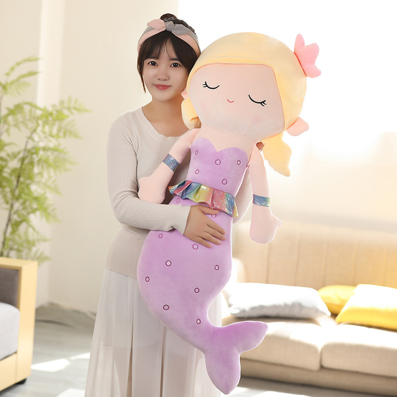 Cute mermaid plush toy large size for full body hugging