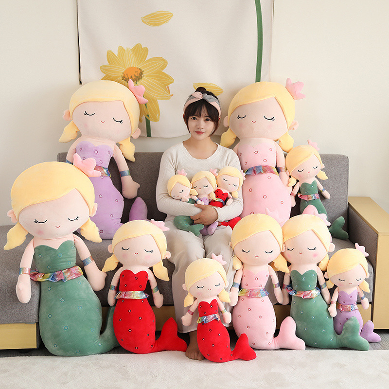 Cute mermaid plush toy full collection displayed together