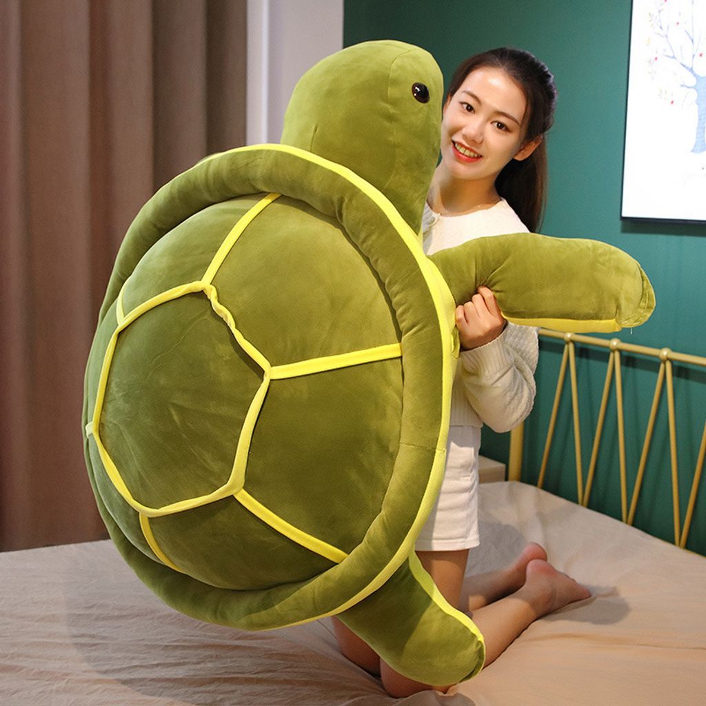 Giant turtle plush pillow