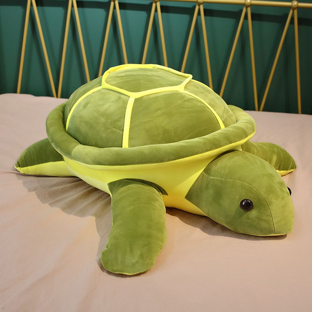 Green giant turtle plush pillow