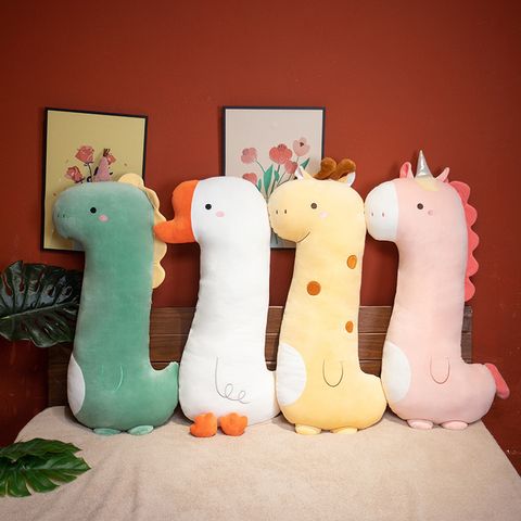 Dinosaur, giraffe, unicorn and goose long plush pillow