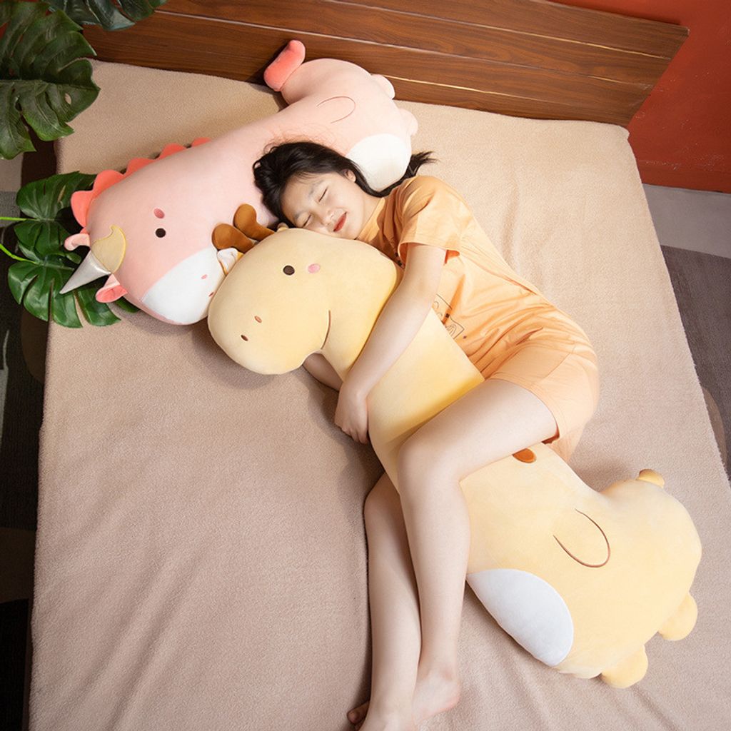 Dinosaur, giraffe, unicorn and goose long plush pillow for hugging and sleeping