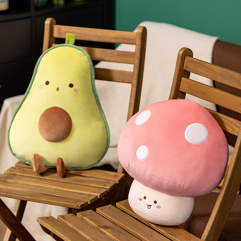 Cute carrot, avocado, banana and mushroom plush toy
