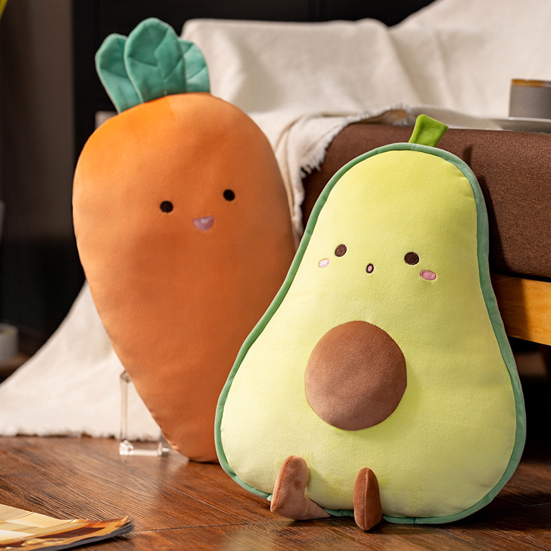 Cute carrot, avocado, banana and mushroom plush toy