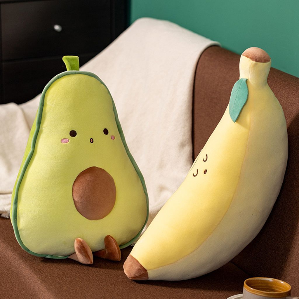 Cute carrot, avocado, banana and mushroom plush toy