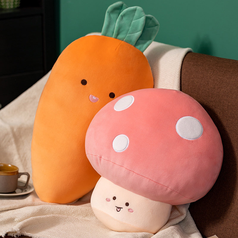 Cute carrot, avocado, banana and mushroom plush toy