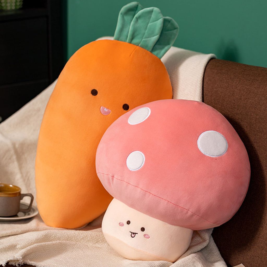 Cute carrot, avocado, banana and mushroom plush toy
