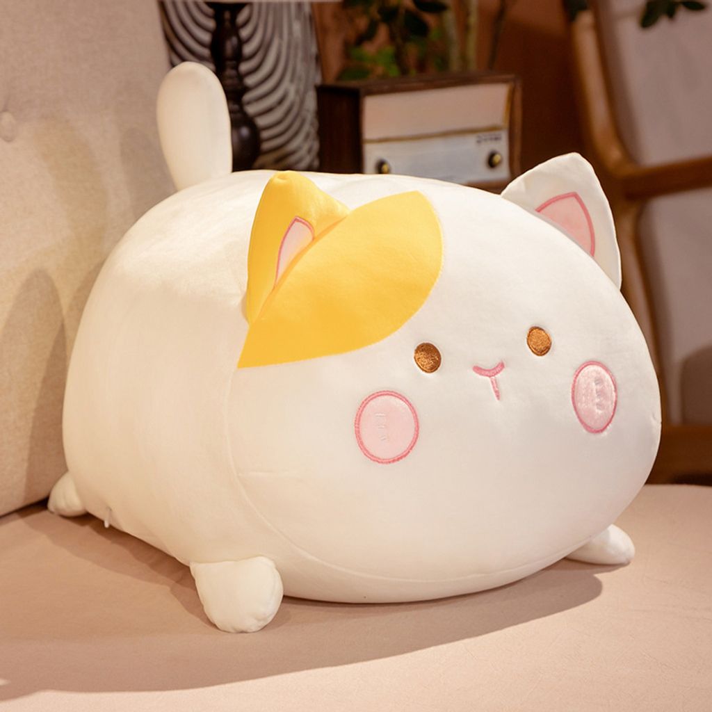 Yellow chubby cat plush toy