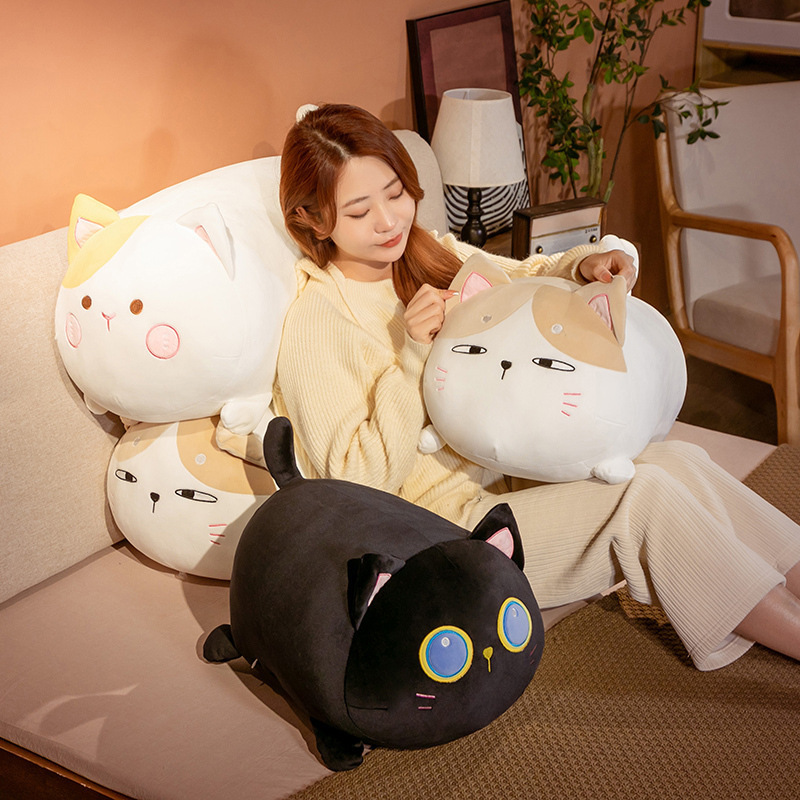 Cute chubby cat plush toy for hugging